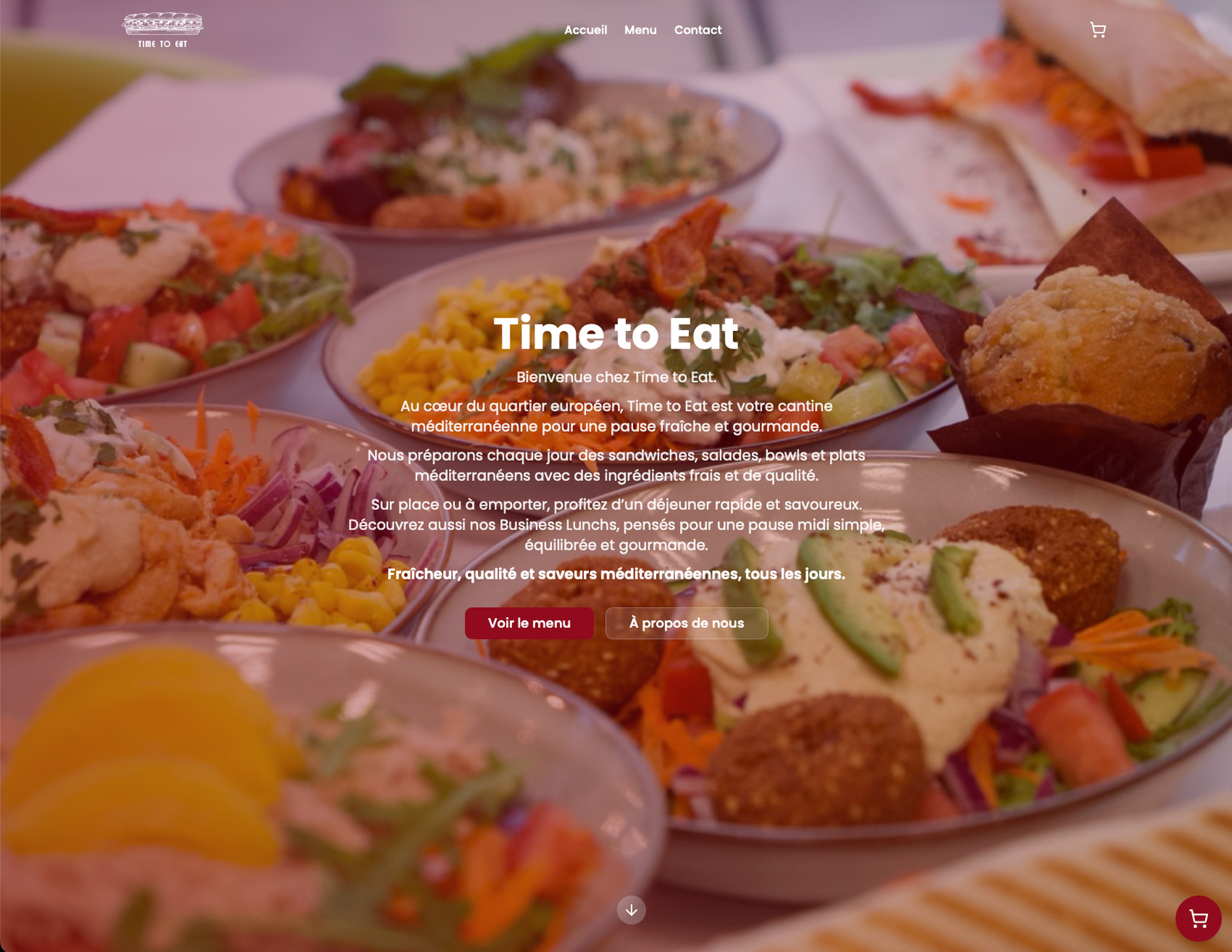 Site web Time To Eat créé par Astralis Studio — commande de sandwiches en ligne